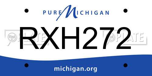 RXH272 Michigan License Plate
