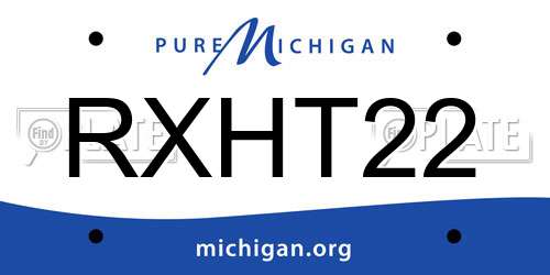 RXHT22 Michigan License Plate