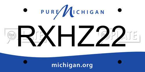 RXHZ22 Michigan License Plate