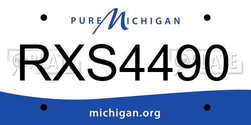 RXS4490 Michigan License Plate