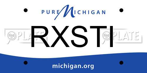 RXSTI Michigan License Plate