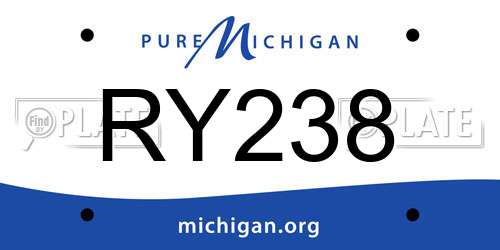RY238 Michigan License Plate