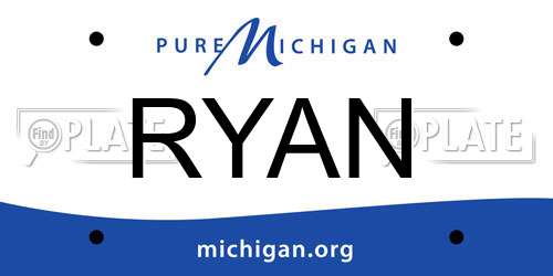 RYAN Michigan License Plate