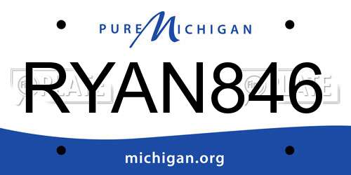 RYAN846 Michigan License Plate