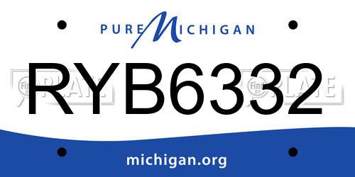 RYB6332 Michigan License Plate