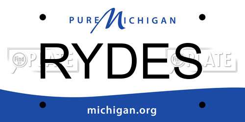 RYDES Michigan License Plate