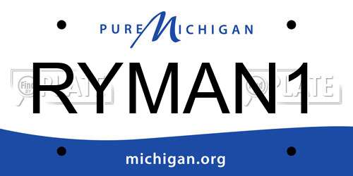 RYMAN1 Michigan License Plate