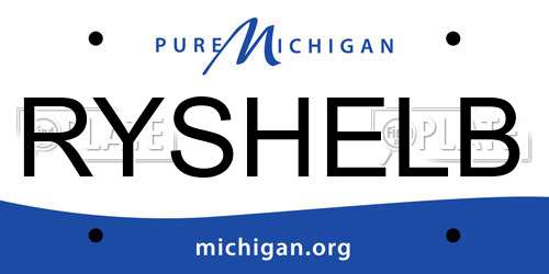 RYSHELB Michigan License Plate