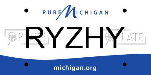 RYZHY Michigan License Plate