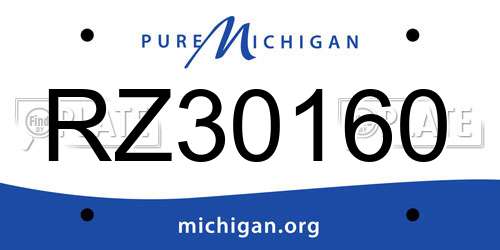 RZ30160 Michigan License Plate