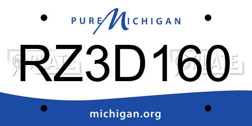 RZ3D160 Michigan License Plate
