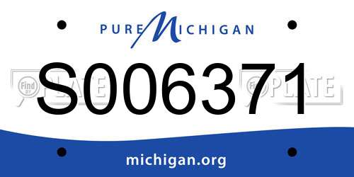 S006371 Michigan License Plate