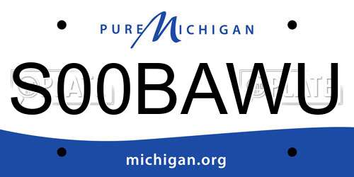 S00BAWU Michigan License Plate