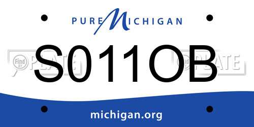 S011OB Michigan License Plate