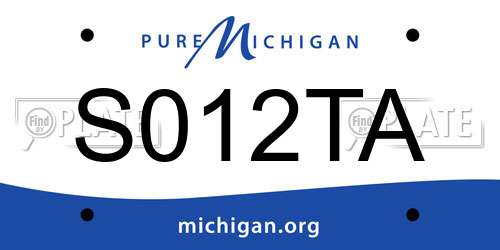 S012TA Michigan License Plate