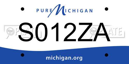 S012ZA Michigan License Plate