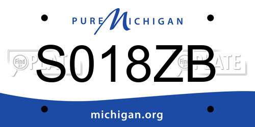 S018ZB Michigan License Plate