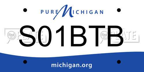 S01BTB Michigan License Plate