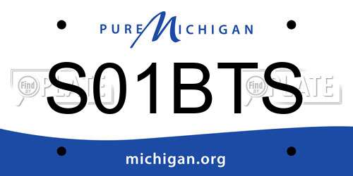 S01BTS Michigan License Plate