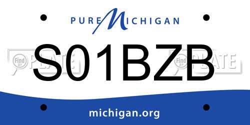 S01BZB Michigan License Plate
