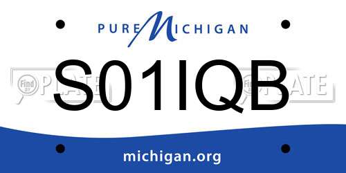 S01IQB Michigan License Plate