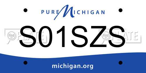 S01SZS Michigan License Plate