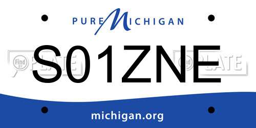 S01ZNE Michigan License Plate
