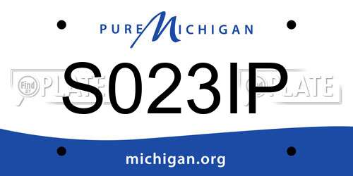 S023IP Michigan License Plate