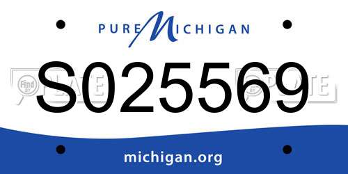 S025569 Michigan License Plate