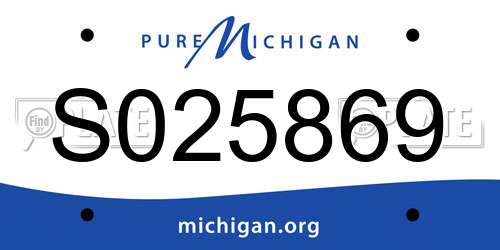 S025869 Michigan License Plate