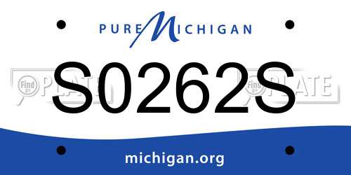 S0262S Michigan License Plate