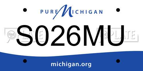 S026MU Michigan License Plate