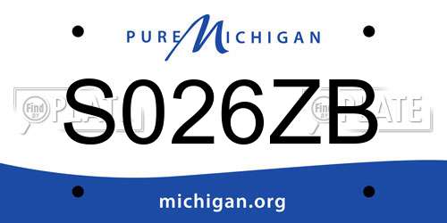 S026ZB Michigan License Plate