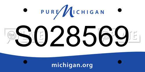 S028569 Michigan License Plate