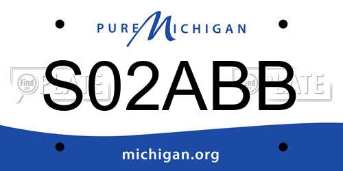 S02ABB Michigan License Plate