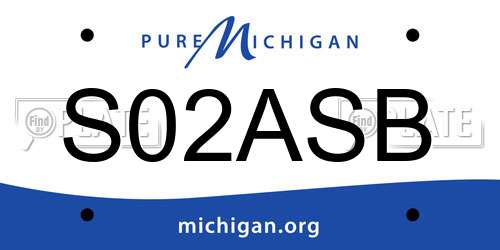 S02ASB Michigan License Plate