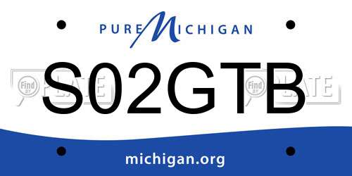 S02GTB Michigan License Plate