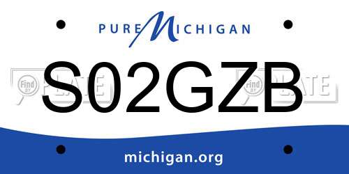 S02GZB Michigan License Plate