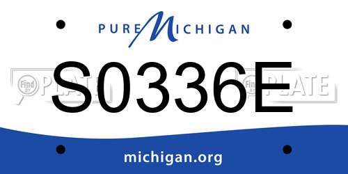 S0336E Michigan License Plate