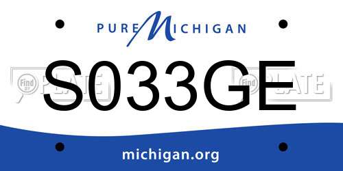 S033GE Michigan License Plate