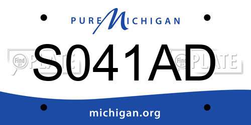 S041AD Michigan License Plate