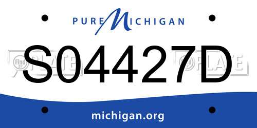 S04427D Michigan License Plate