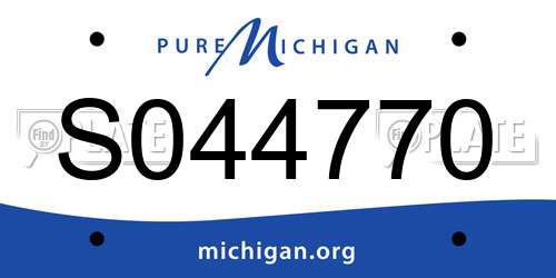 S044770 Michigan License Plate