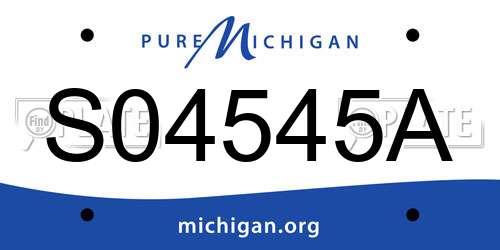 S04545A Michigan License Plate