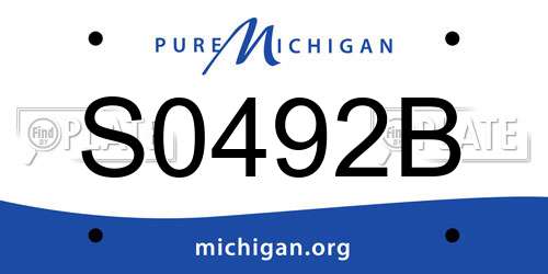 S0492B Michigan License Plate