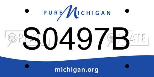 S0497B Michigan License Plate
