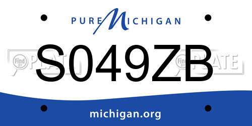 S049ZB Michigan License Plate