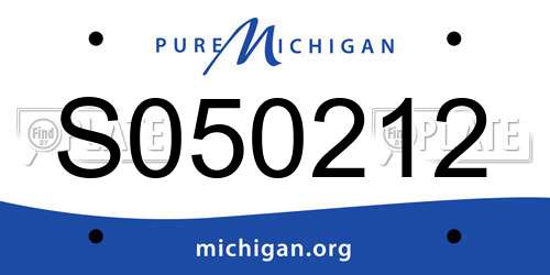 S050212 Michigan License Plate