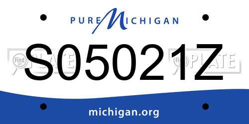 S05021Z Michigan License Plate