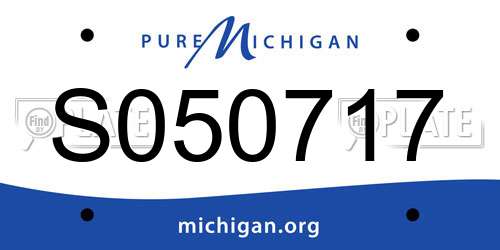S050717 Michigan License Plate